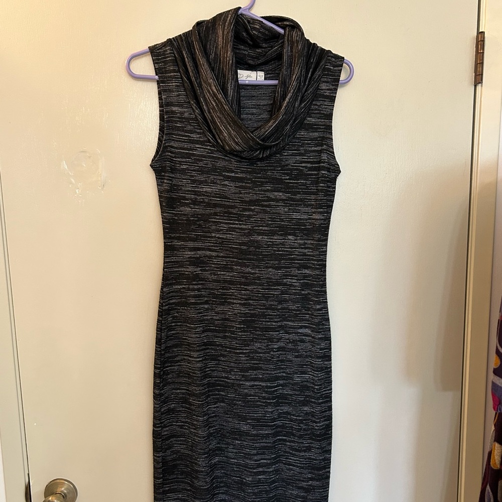Black mock-turtleneck long tube dress.  Size Small.